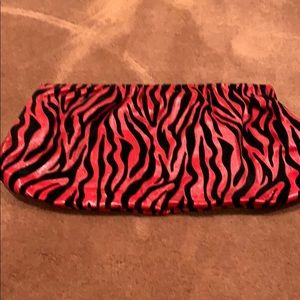 Red zebra stripes clutch